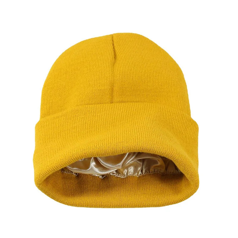 Satin Lined Knit Cap